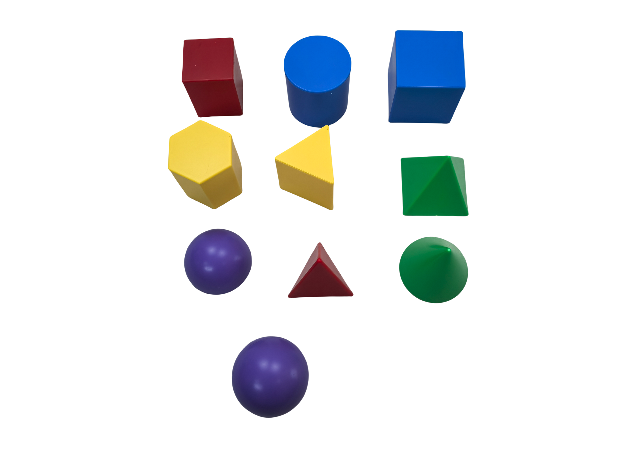 10pcs Plastic Geometry Model Set, Geometric Solids Blocks , Geometry Shapes Set